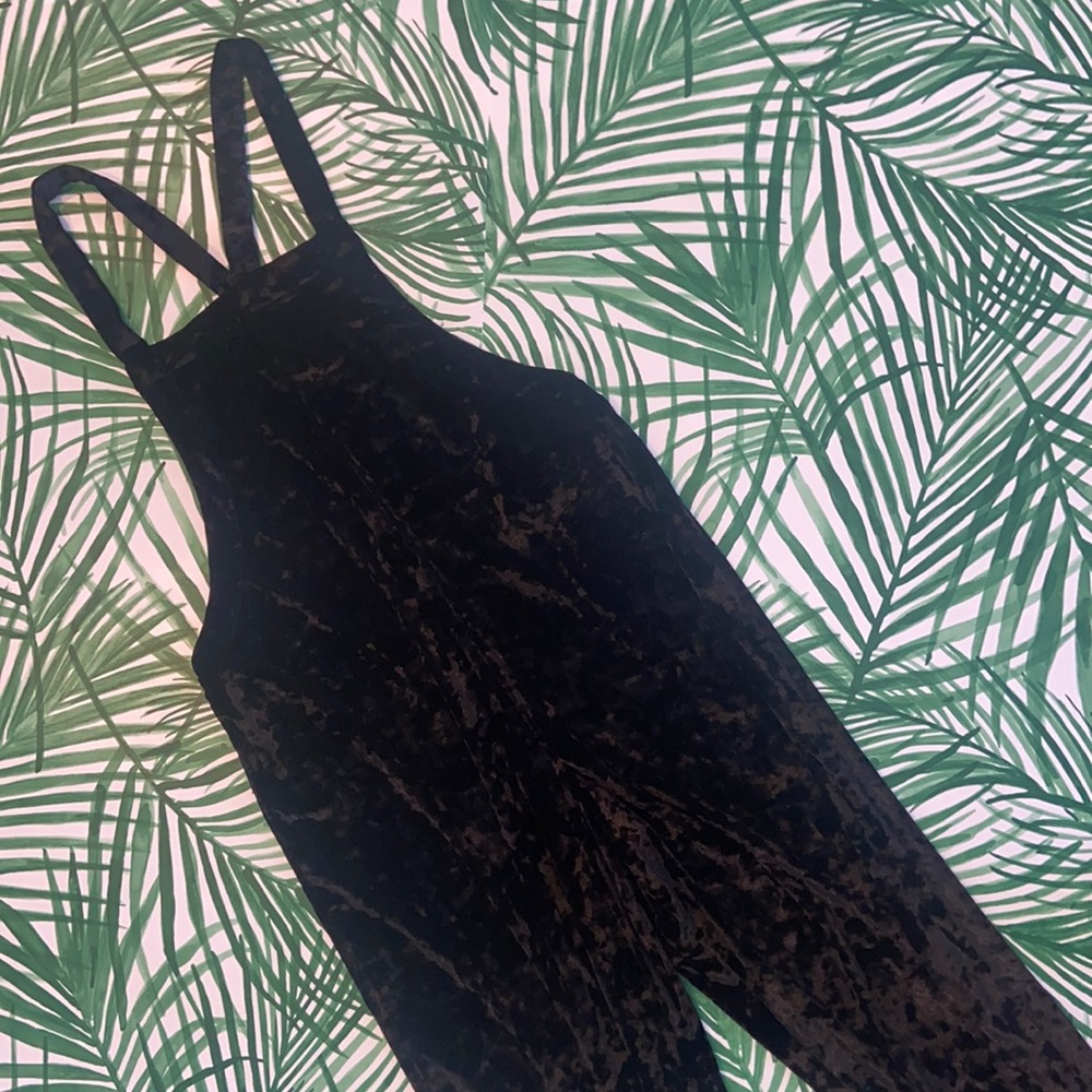 Velour jumpsuit, loose fitting